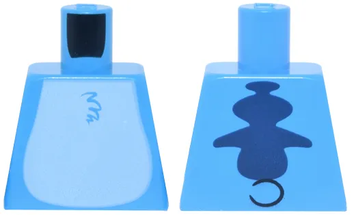 Torso Alien with Bright Light Blue Stomach, Dark Blue Spine Fins and Black Tail on Back Pattern