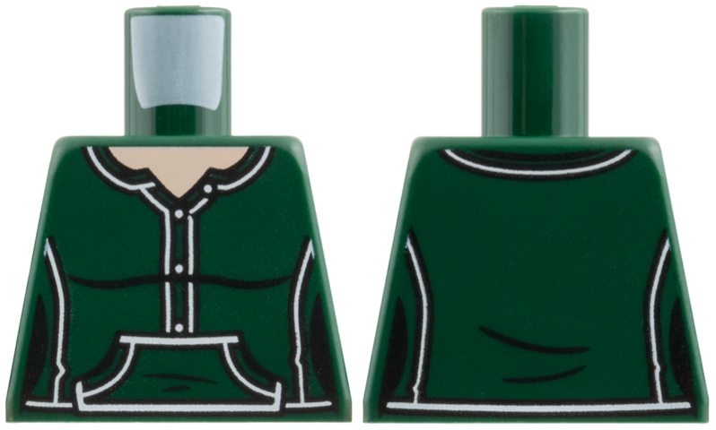 Torso Female Henley Shirt with Black and White Trim, Buttons and Kangaroo Pocket, Light Nougat Neck Pattern