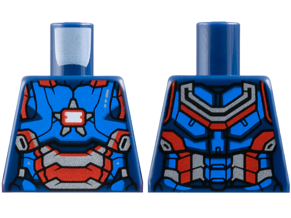 Torso Armor with Blue Plates, White Arc Reactor, Silver and Red Star and Trim Pattern