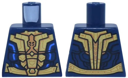 Torso Gold and Medium Nougat Breastplate and Belt, Blue Armor Accents Pattern