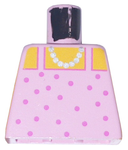 Torso Paradisa Dark Pink Dot Top with Silver Necklace Pattern