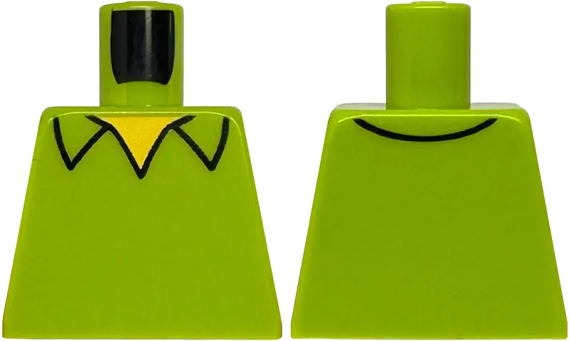 Torso Shirt with Open Collar, Yellow Neck Pattern