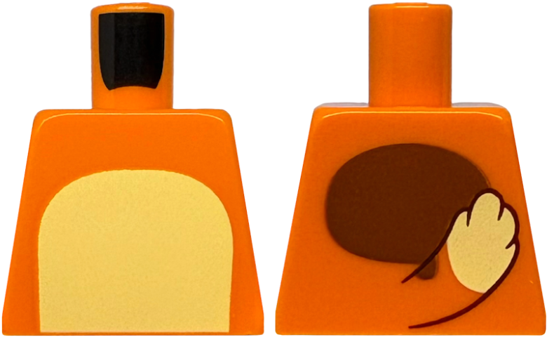 Torso with Bright Light Yellow Stomach, Tail and Dark Orange Oval on Back Pattern