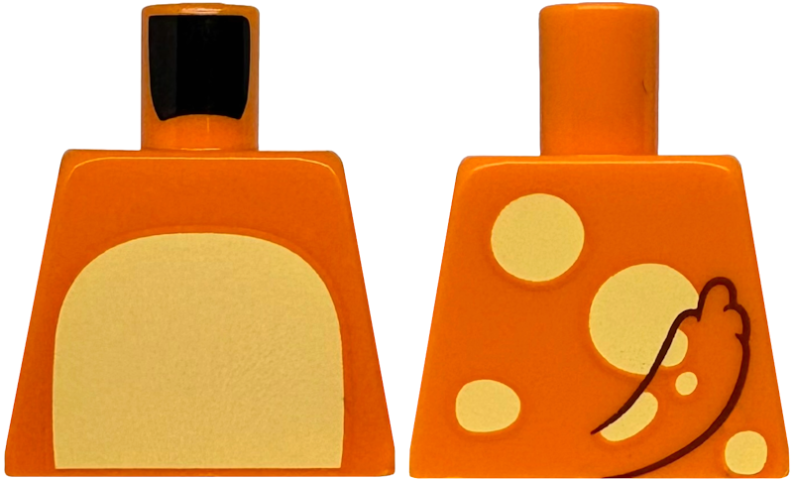 Torso with Bright Light Yellow Stomach, Tail and Spots on Back Pattern