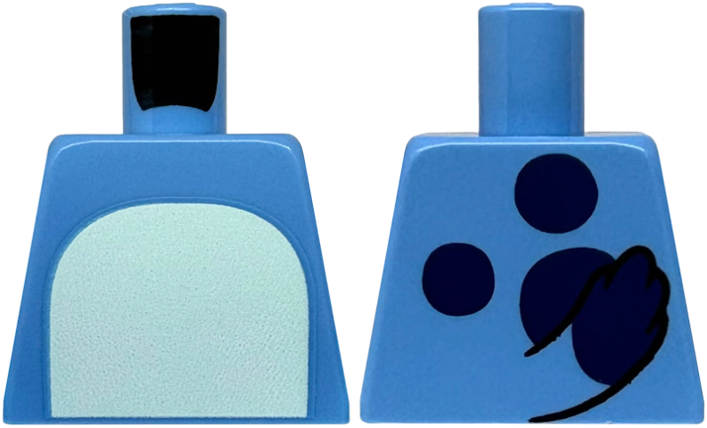 Torso with Light Aqua Stomach, Dark Blue Spots and Tail on Back Pattern
