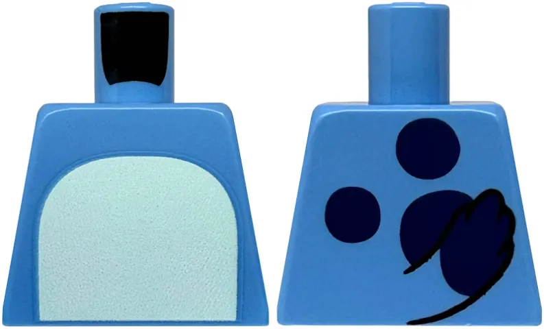 Torso with Light Aqua Stomach, Dark Blue Spots and Tail on Back Pattern