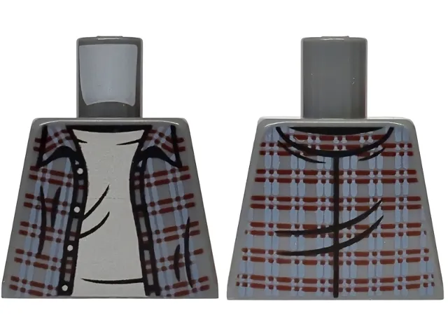 Torso Flannel Shirt over Light Bluish Gray T-Shirt Pattern
