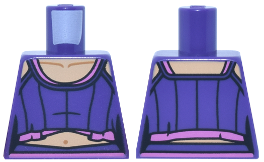 Torso Female Cropped Tank Top with Dark Pink Layers, Medium Tan Skin and Stomach with Collar Bones and Navel Pattern