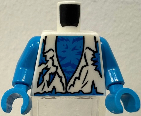 Torso Tattered Vest Open over Dark Azure Bare Chest with Blue Fur Pattern (BAM) / Dark Azure Arms / Dark Azure Hands