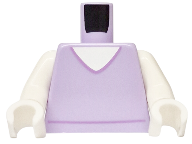 Torso V-Neck with White Undershirt with Medium Lavender Outline Pattern / White Arms / White Hands