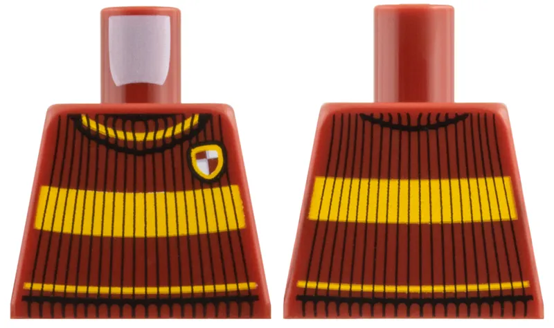 Torso Knit Sweater with Yellow Stripes and Gryffindor Shield Pattern