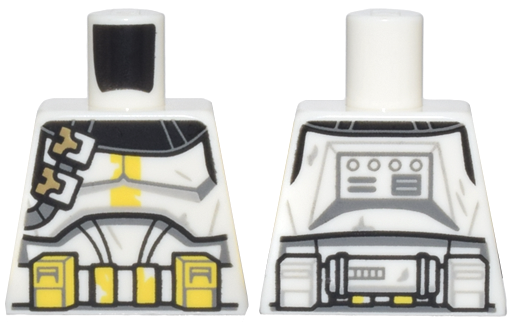 Torso SW Armor Clone Trooper, Dark Tan Buckles, Yellow Markings and Pouches and Detailed Belt Pattern