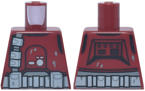 Torso SW Galactic Marine Clone Trooper Armor, Light Bluish Gray and Black Markings, Belt and Strap with Pouches Pattern