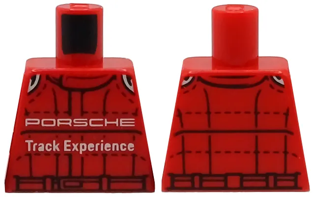 Torso Racing Suit with Black Stitching, Silver Shoulder Trim and White 'PORSCHE Track Experience' Pattern