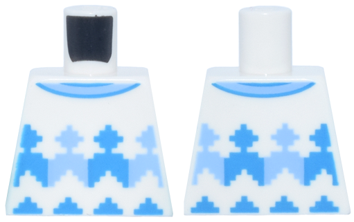 Torso Sweater Vest with Bright Light Blue and Dark Azure Fair Isle Pattern