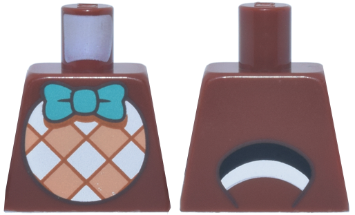 Torso Dark Turquoise Bow Tie, White and Medium Nougat Checkered Circle, Black and White Tail on Back Pattern