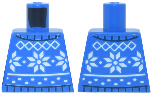 Torso Sweater with Black Neck and Waistband and White Fair Isle Pattern