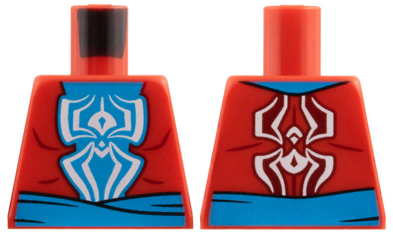 Torso Jacket, Medium Azure Shirt and Sash, White Spider Pattern