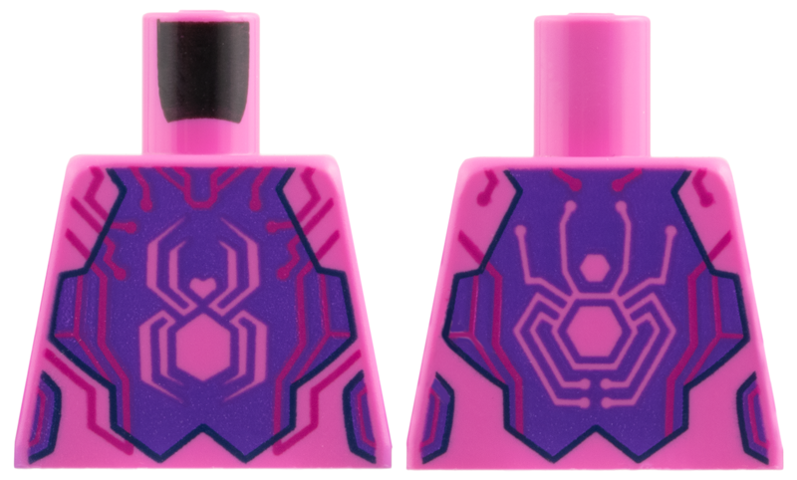 Torso Magenta Circuitry, Dark Purple Breastplate with Spider Pattern
