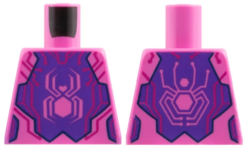 Torso Magenta Circuitry, Dark Purple Breastplate with Spider Pattern