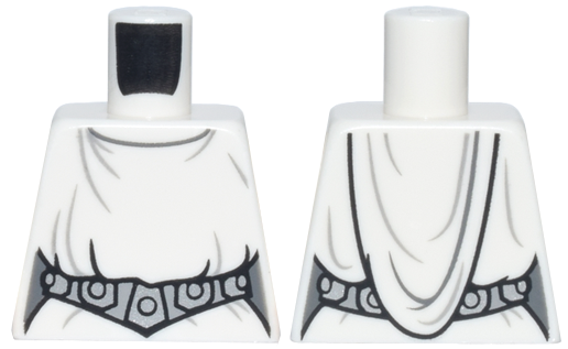 Torso SW Loose Dress and Hood, Detailed Belt with 5 Silver Emblems Pattern (Leia)