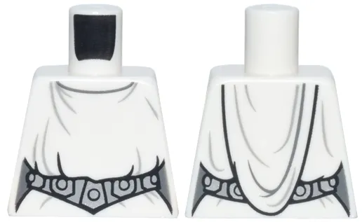 Torso SW Loose Dress and Hood, Detailed Belt with 5 Silver Emblems Pattern (Leia)