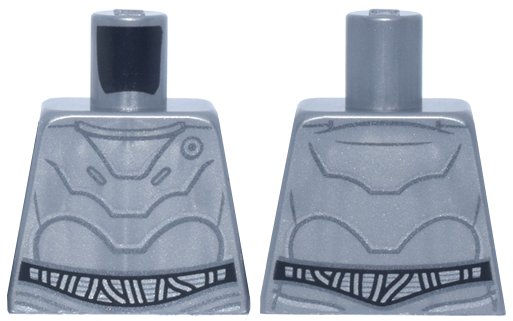 Torso SW RA-7 Protocol Droid, Curved Dark Silver Panels and Silver and Black Wires Pattern