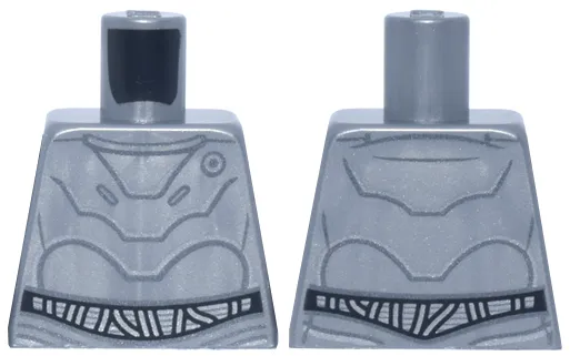 Torso SW RA-7 Protocol Droid, Curved Dark Silver Panels and Silver and Black Wires Pattern