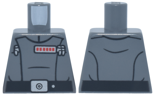 Torso SW Imperial Officer 23, Black Belt with Silver Buckle and Dot, Red Rank Badge, 3 Code Cylinders Pattern (General Tagge)