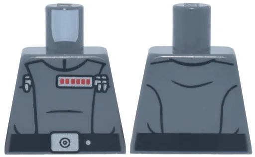 Torso SW Imperial Officer 23, Black Belt with Silver Buckle and Dot, Red Rank Badge, 3 Code Cylinders Pattern (General Tagge)