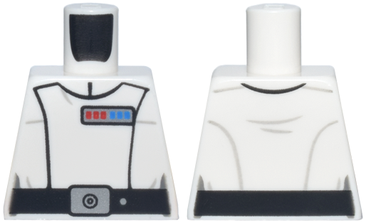 Torso SW Imperial Officer 23, Black Belt with Silver Buckle and Dot, Blue and Red Rank Badge, Folds on Back Pattern (Colonel Wullf Yularen)