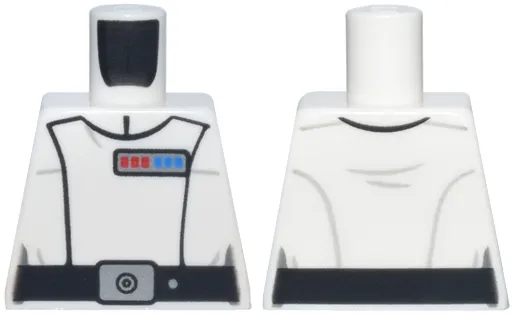 Torso SW Imperial Officer 23, Black Belt with Silver Buckle and Dot, Blue and Red Rank Badge, Folds on Back Pattern (Colonel Wullf Yularen)