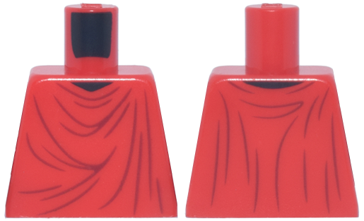 Torso SW Robe with Black Neckline and Dark Red Folds and Creases Front and Back Pattern