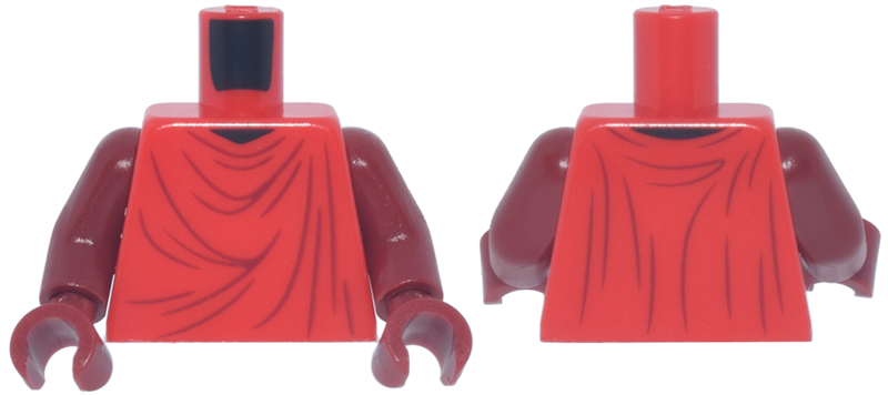 Torso SW Robe with Black Neckline and Dark Red Folds and Creases Front and Back Pattern / Dark Red Arms / Dark Red Hands