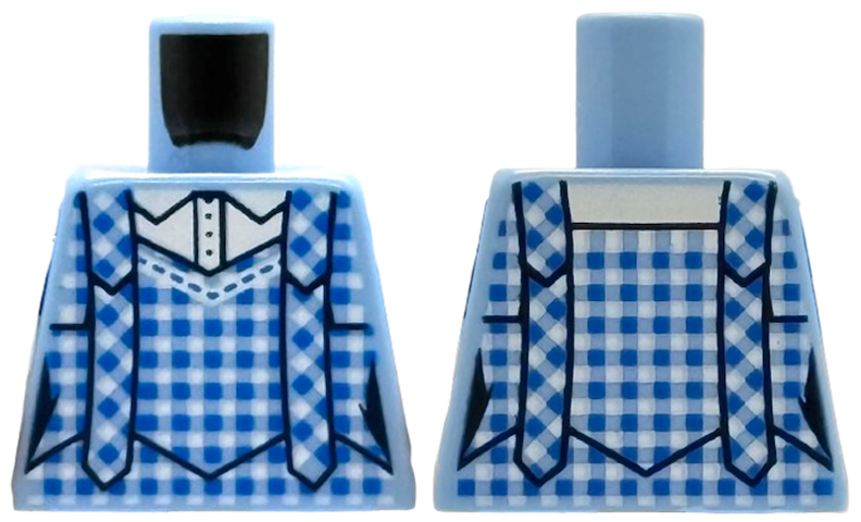 Torso Blue Checkered Gingham Pinafore Dress over White Shirt Pattern