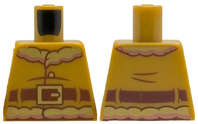 Torso Santa Jacket with Gold and Copper Fur Collar and Waistband, Reddish Brown Creases and Belt with Buckle Pattern (BAM)