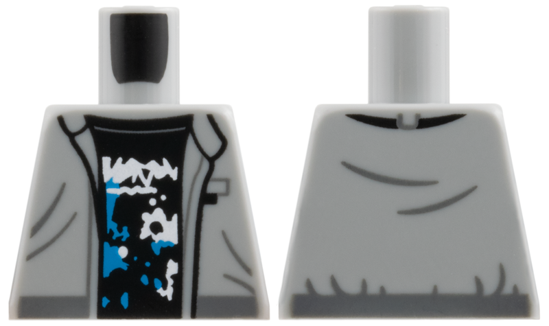 Torso Jacket Open over Black Concert T-Shirt with Dark Azure and White Pattern