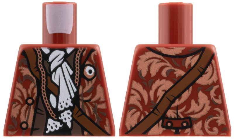 Torso Coat with Copper Leaves and Chain, White Scarf, Reddish Brown Crossbelt Pattern