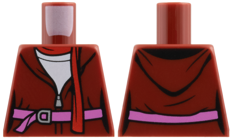 Torso Female Jacket, Red Scarf, White Blouse, Dark Pink Belt Pattern