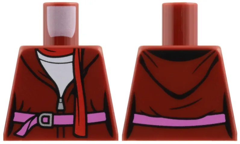 Torso Female Jacket, Red Scarf, White Blouse, Dark Pink Belt Pattern