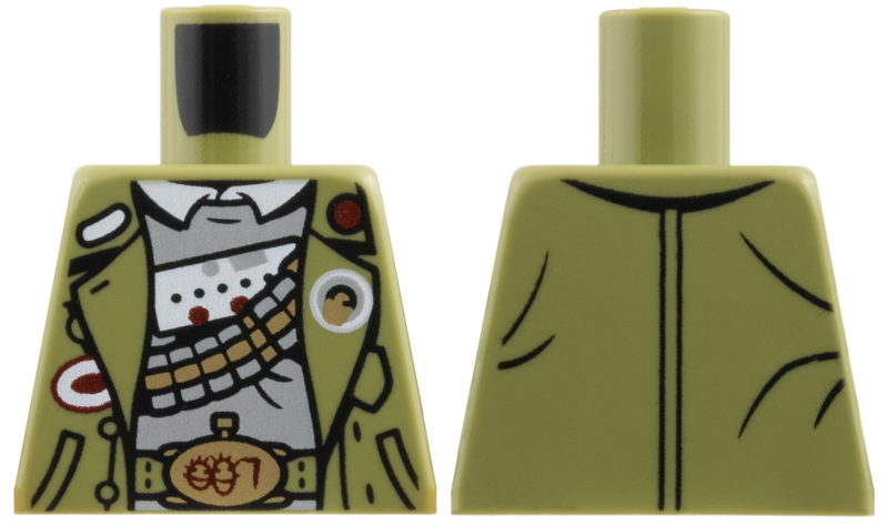 Torso Jacket, White Collar, Light Bluish Gray Shirt, Bandolier, Dark Tan Buckle Pattern