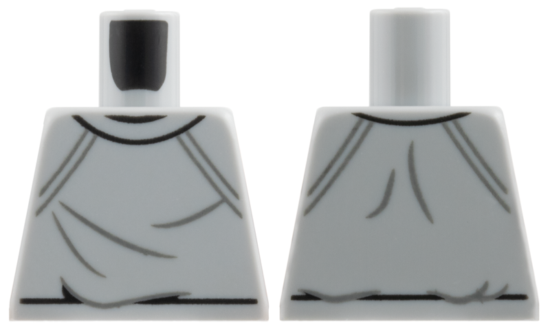 Torso Sweatshirt, Black Hem Lines, Dark Bluish Gray Stripes and Creases Pattern