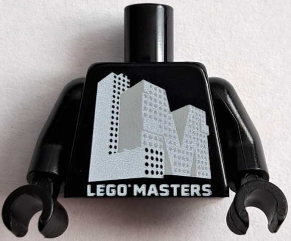 Torso with 'LEGO MASTERS' and White and Light Bluish Gray LEGO Masters Logo Pattern / Black Arms / Black Hands