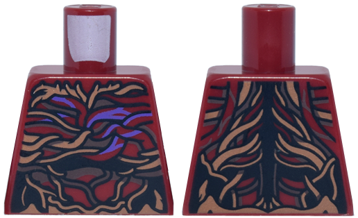 Torso Medium Nougat, Dark Brown and Medium Lavender Vines, Veins and Rotted Flesh Pattern