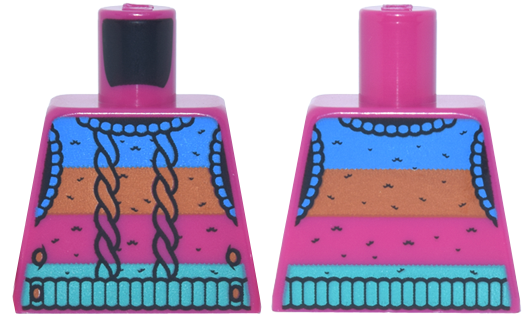 Torso Cable Knit Sweater Vest with Blue, Dark Orange and Dark Turquoise Wide Stripes Pattern