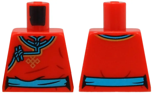Torso Changshan, Medium Azure Collar, Hem and Belt Pattern