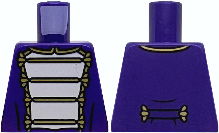 Torso Marching Band Uniform with White Panel and Gold Filigree Pattern