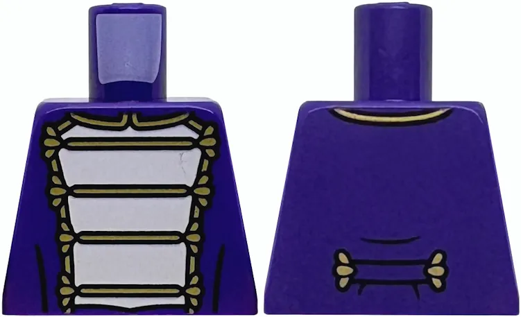 Torso Marching Band Uniform with White Panel and Gold Filigree Pattern