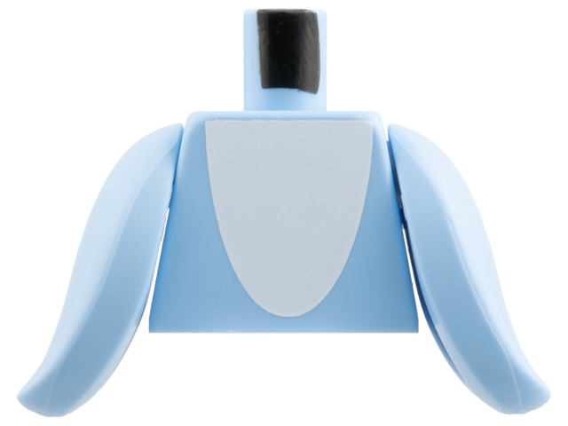 Torso Dolphin with White Ventral Patch Pattern / Bright Light Blue Fins