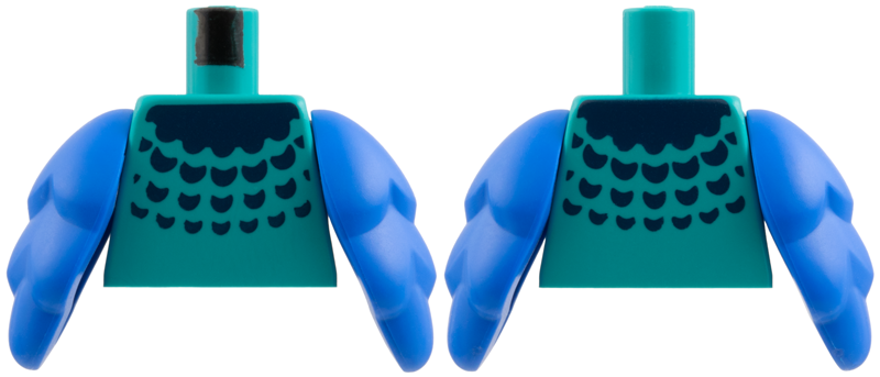 Torso Dark Blue Collar and Plumage Pattern / Blue Bird Wings